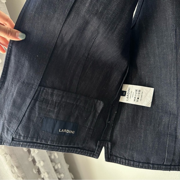Lardini // Men’s Linen Navy Vest made in Italy size 48 - Picture 7 of 13